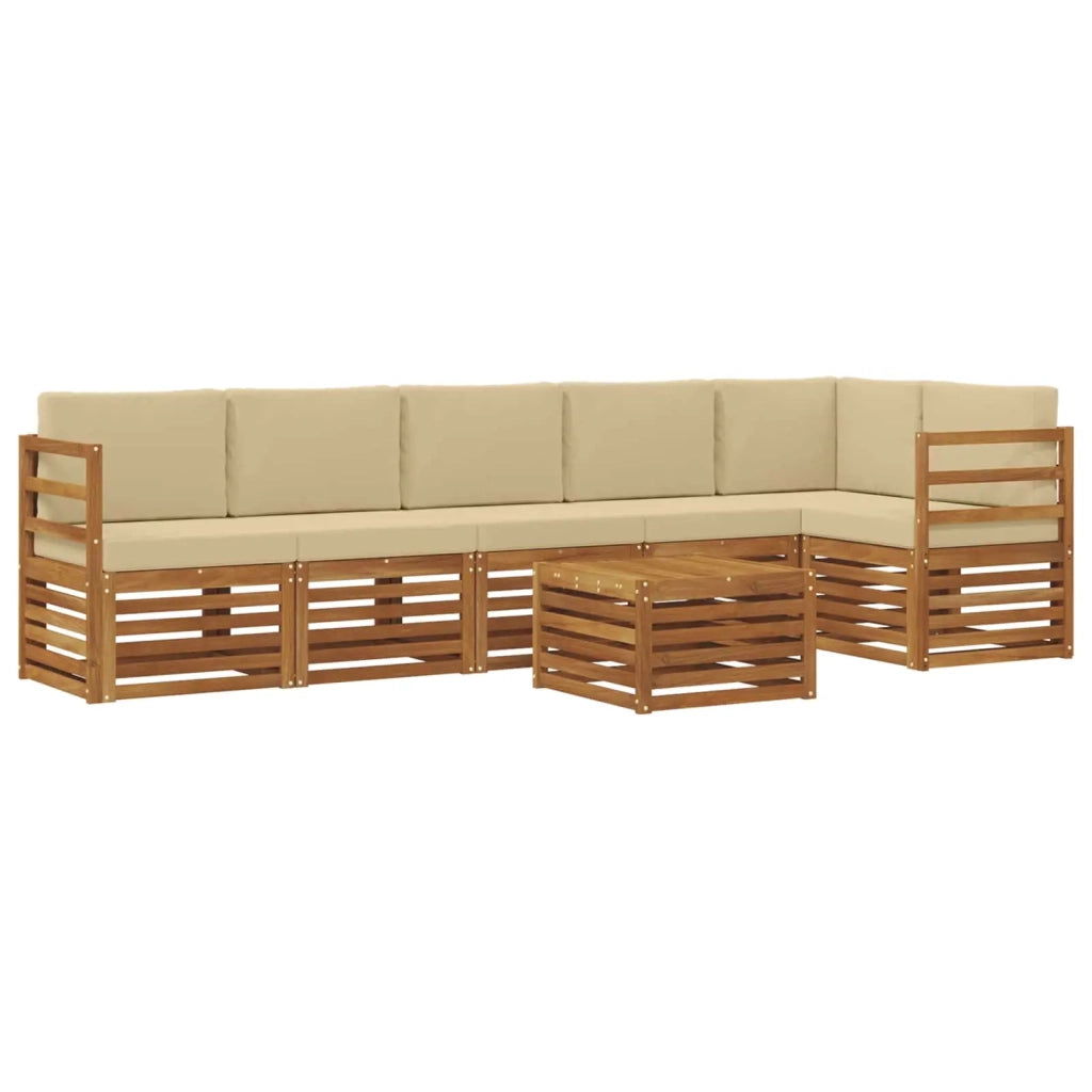 Set divano sezionale con cuscino 7 pcs Naturale e Beige 3374913