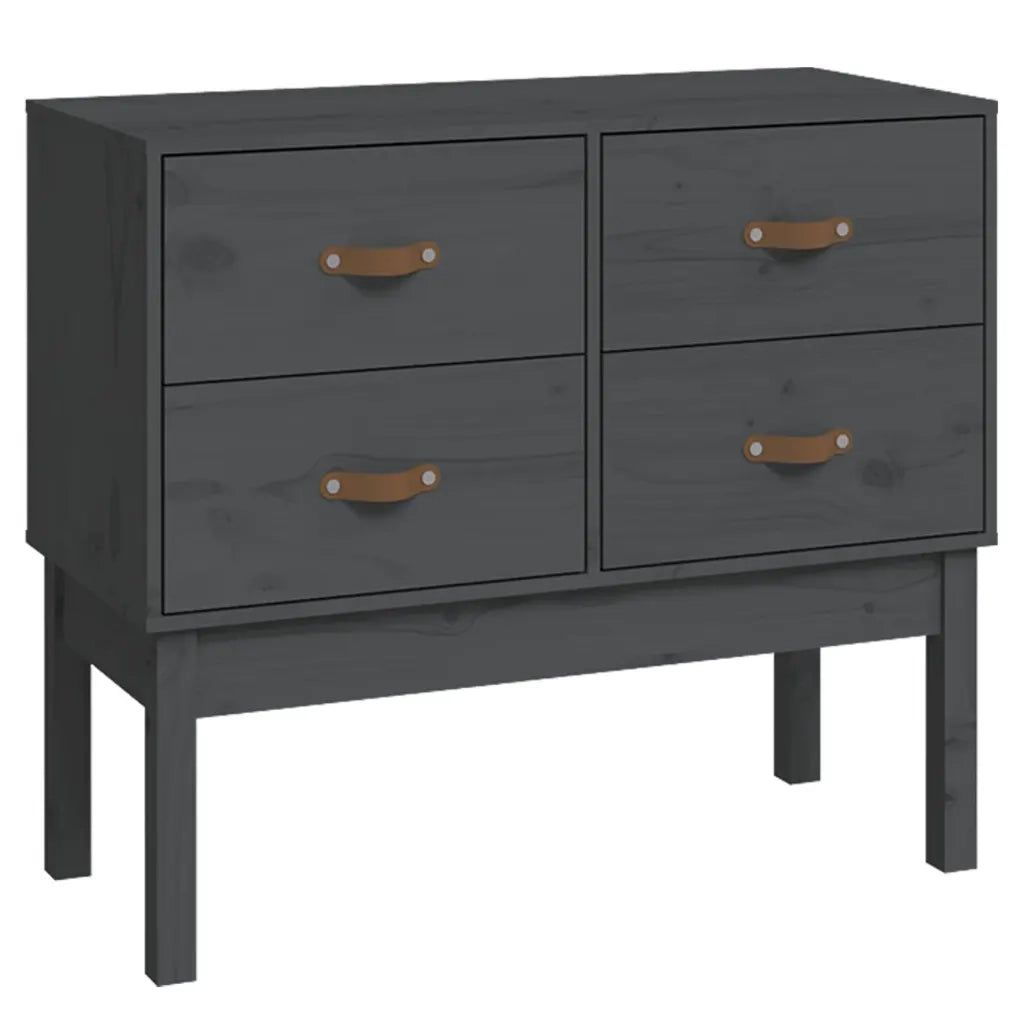 Mobile Consolle Grigia 90x40x78 cm in Legno Massello di Pino 821741