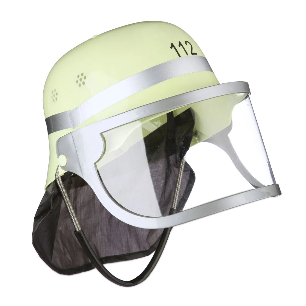 Casco da pompiere per bambini regolabile con visiera ribaltabile 24,5 x 22,5 x 28 cm in poliestere giallo 13_0003579