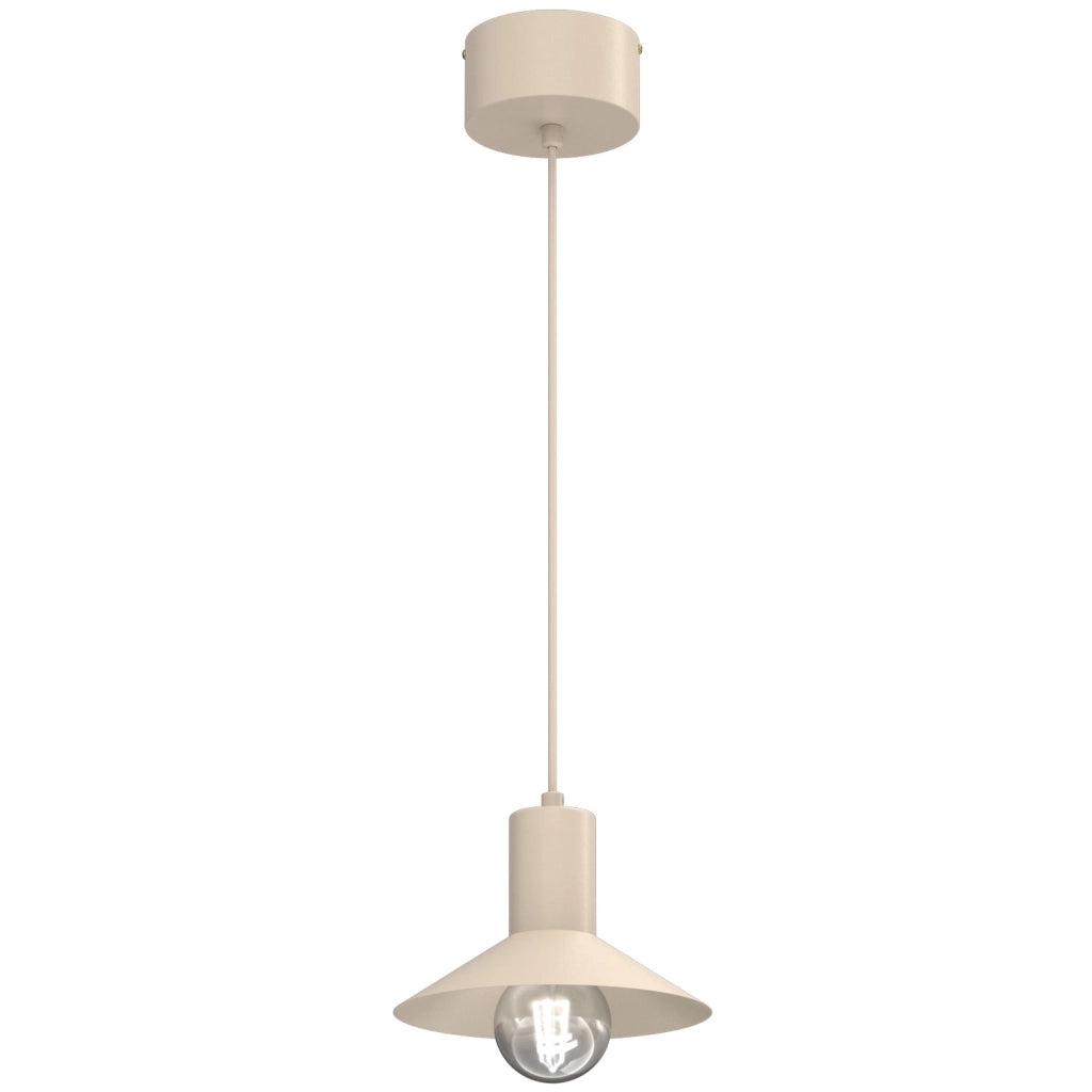 Lampada sospesa Nox 1xE27 beige cono acciaio Luminex