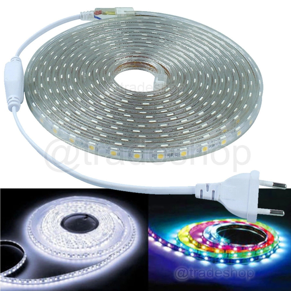 Trade Shop - Bobina Striscia Strip Led 5050 Flessibile Profilo Silicone 5m 10m Luce Esterno -