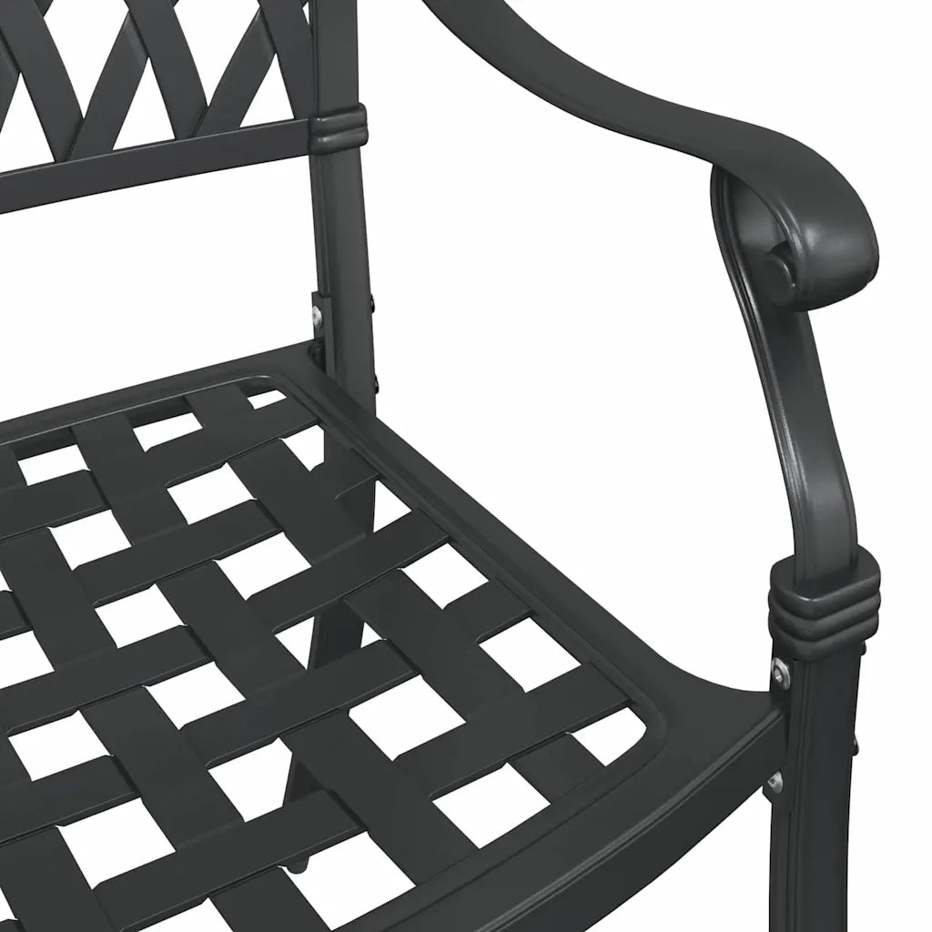 Sedia da Giardino 2 pz | Sedie da Esterno Nero 56 x 55 x 92.5cm Alluminio