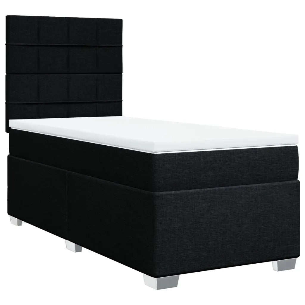 Giroletto a Molle con Materasso Nero 100x200 cm in Tessuto 3292701