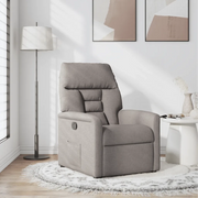 Poltrona | Sedia Relax Reclinabile in Tessuto Tortora