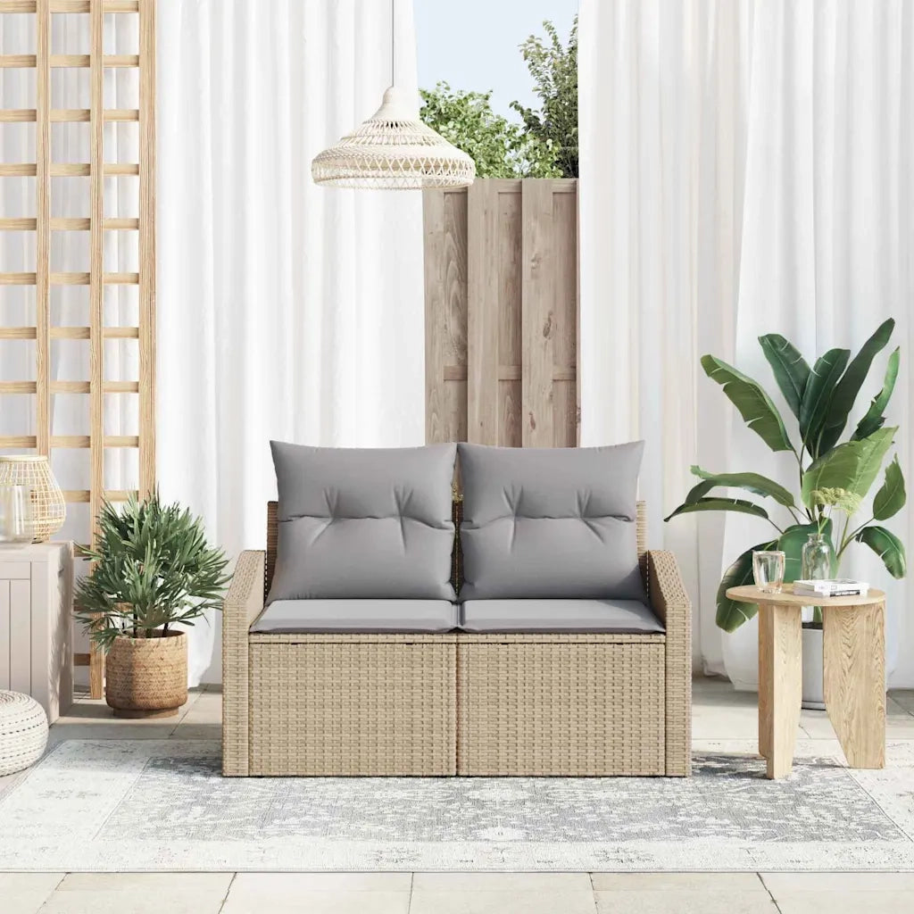 Divano da giardino con cuscino 123 x 62 x 69 cm polyrattan 42006785