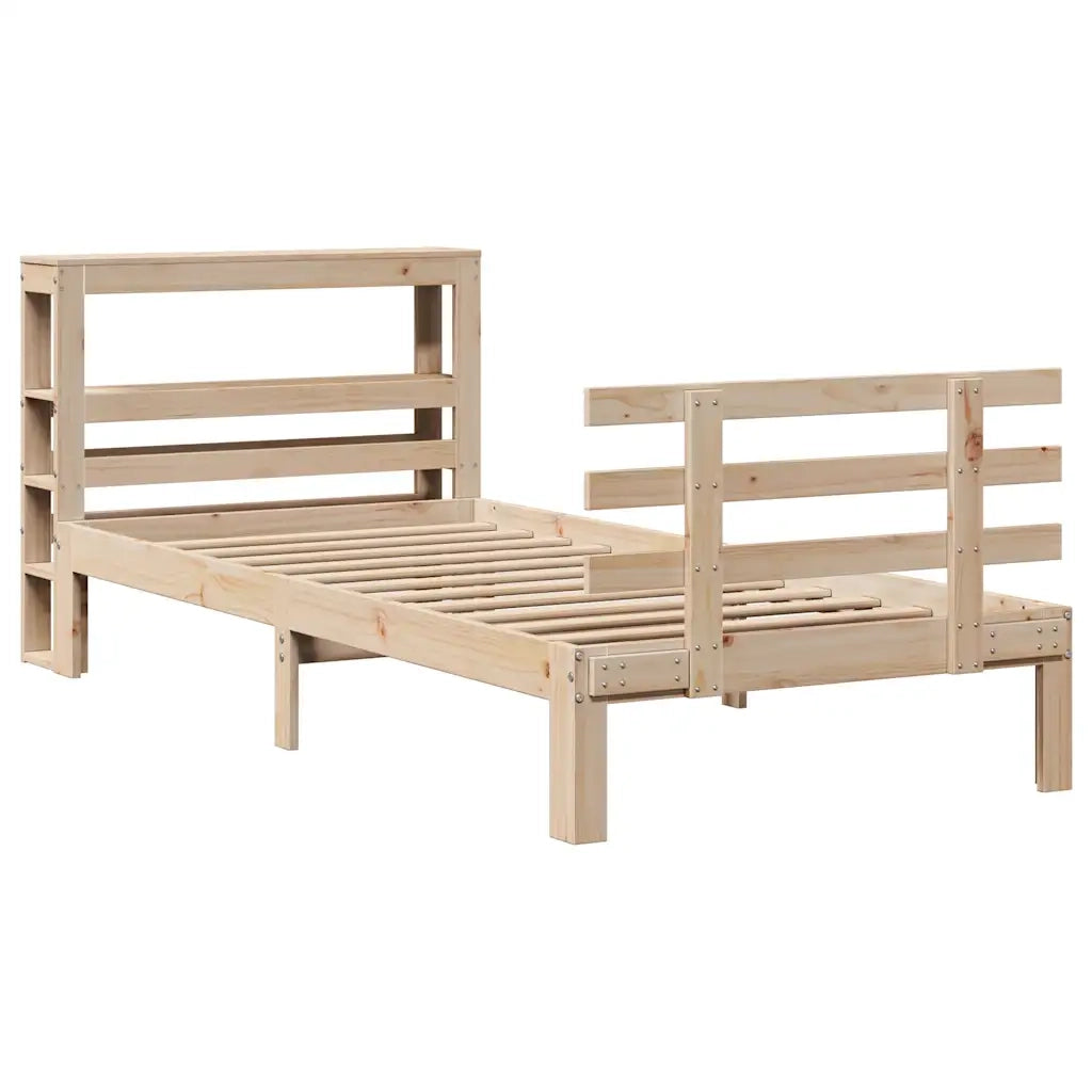 Giroletto con Testiera 75x190 cm in Legno Massello di Pino 3306096