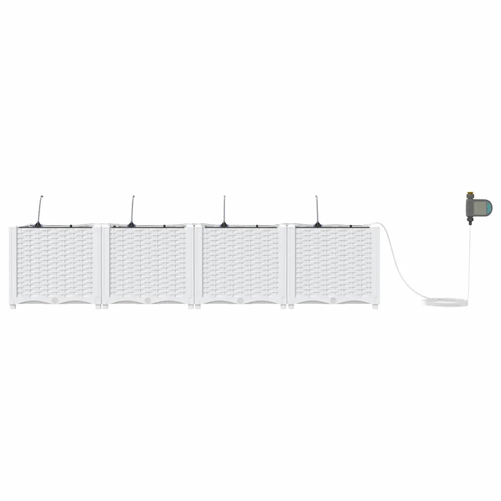Vaso da giardino 4 pcs Bianco Plastica 42002915