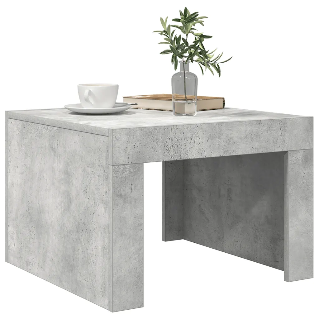 Tavolino da Salotto Grigio Cemento 50x50x35 cm in Truciolato 808553