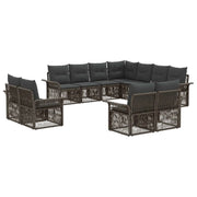 Set Divano da Giardino 11 pcs Grigio e Grigio Scuro polyrattan 3434999