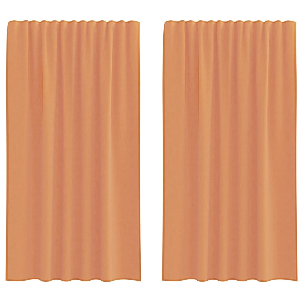 Tende in Voile con Tasche per Aste 2 pz Terracotta 4102232