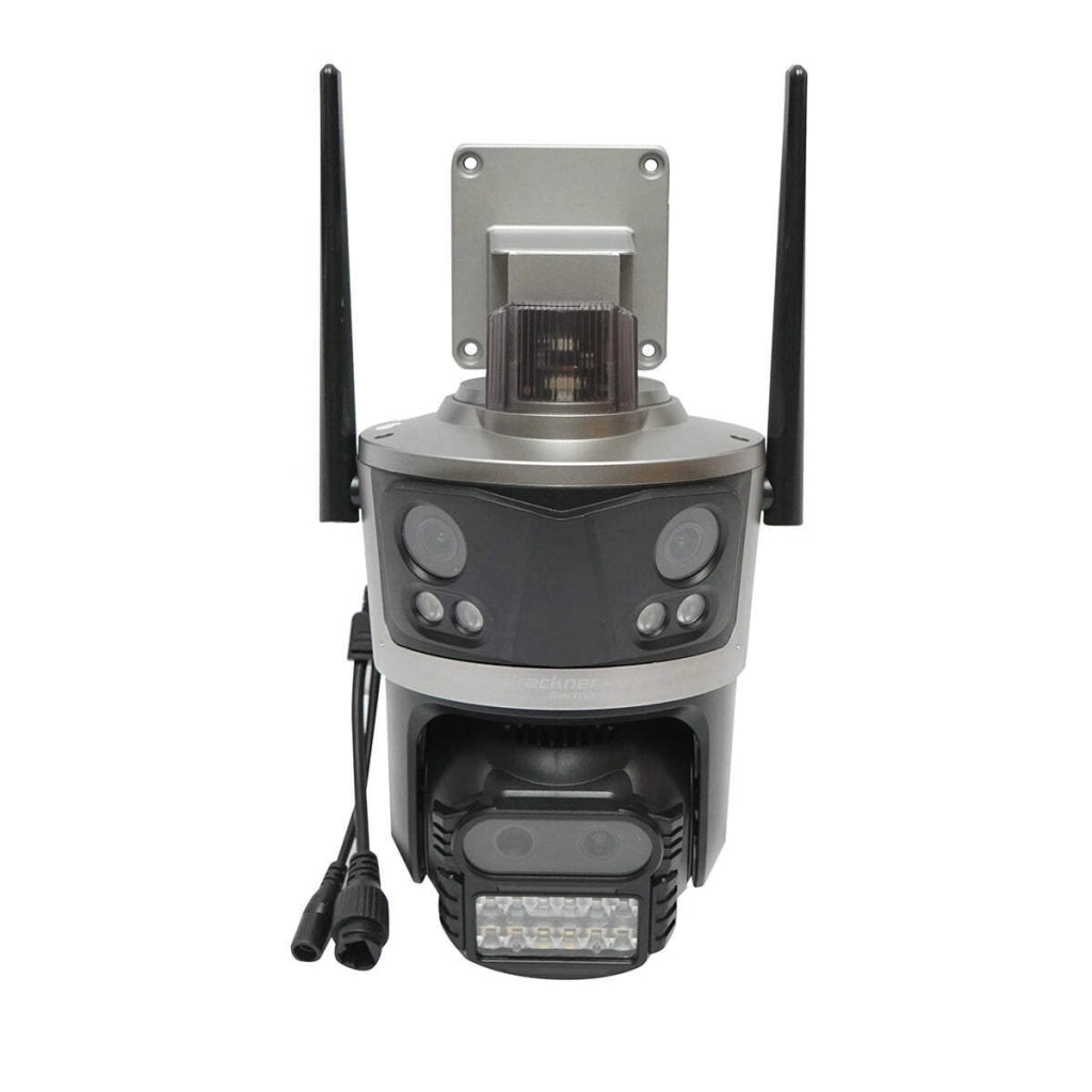 Telecamera di sorveglianza con 4 lenti, 3 obiettivi da 12 MP, 2 CPU dual control, P2P WIFI 2.4G, PTZ con sensore di movimento, allarme, visione notturna, rilevamento umano AI e applicazione iCSee