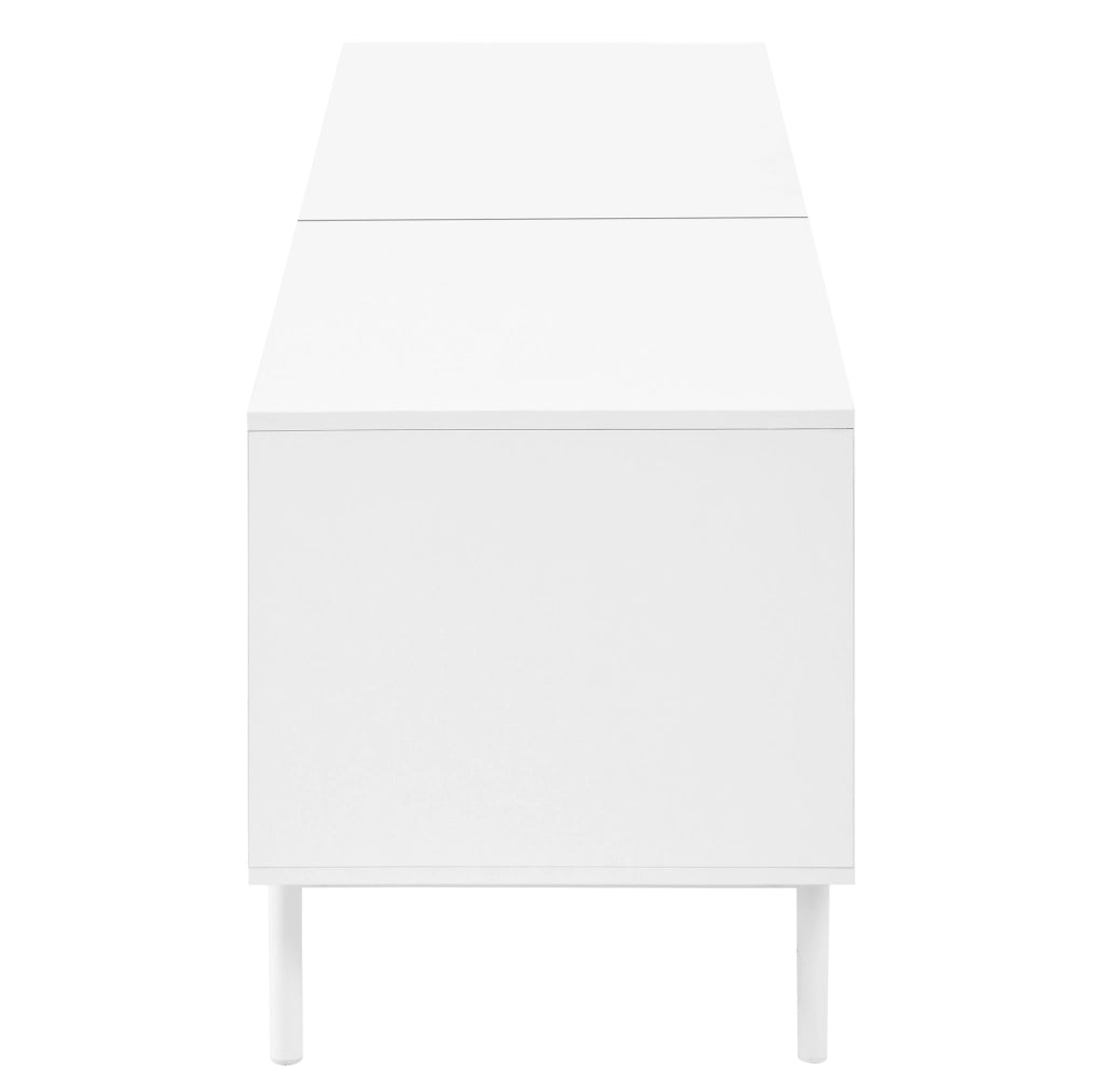 Mobile TV 180x40x45 cm con LED controllabile da app; ante scorrevoli; MDF; bianco