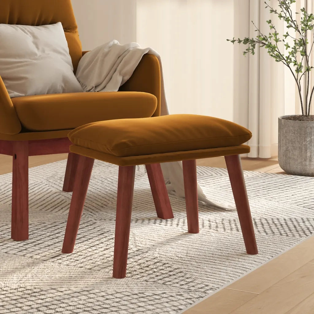 vidaXL Poggiapiedi Marrone 45x29,5x35 cm in Velluto