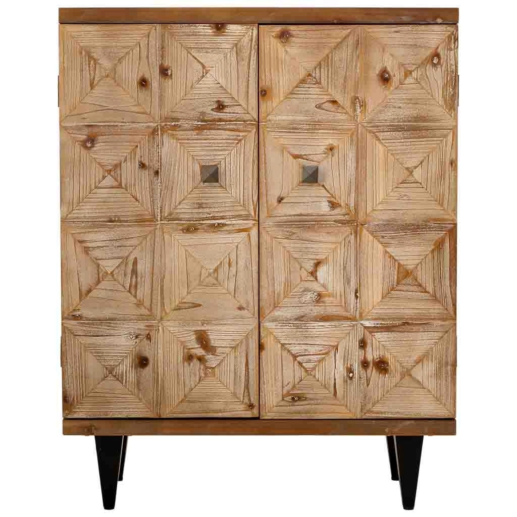 Mobile da ingresso in legno con 2 ante marroni 74x38x96h cm
