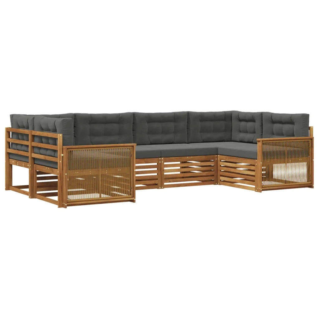 Set di divani da esterno 6 pz Naturale e Antracite 3383780