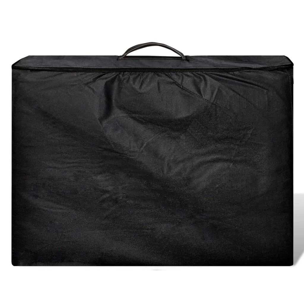 Lettino da massaggio pieghevole a 2 zone con struttura in acciaio inox nero 02_0001886