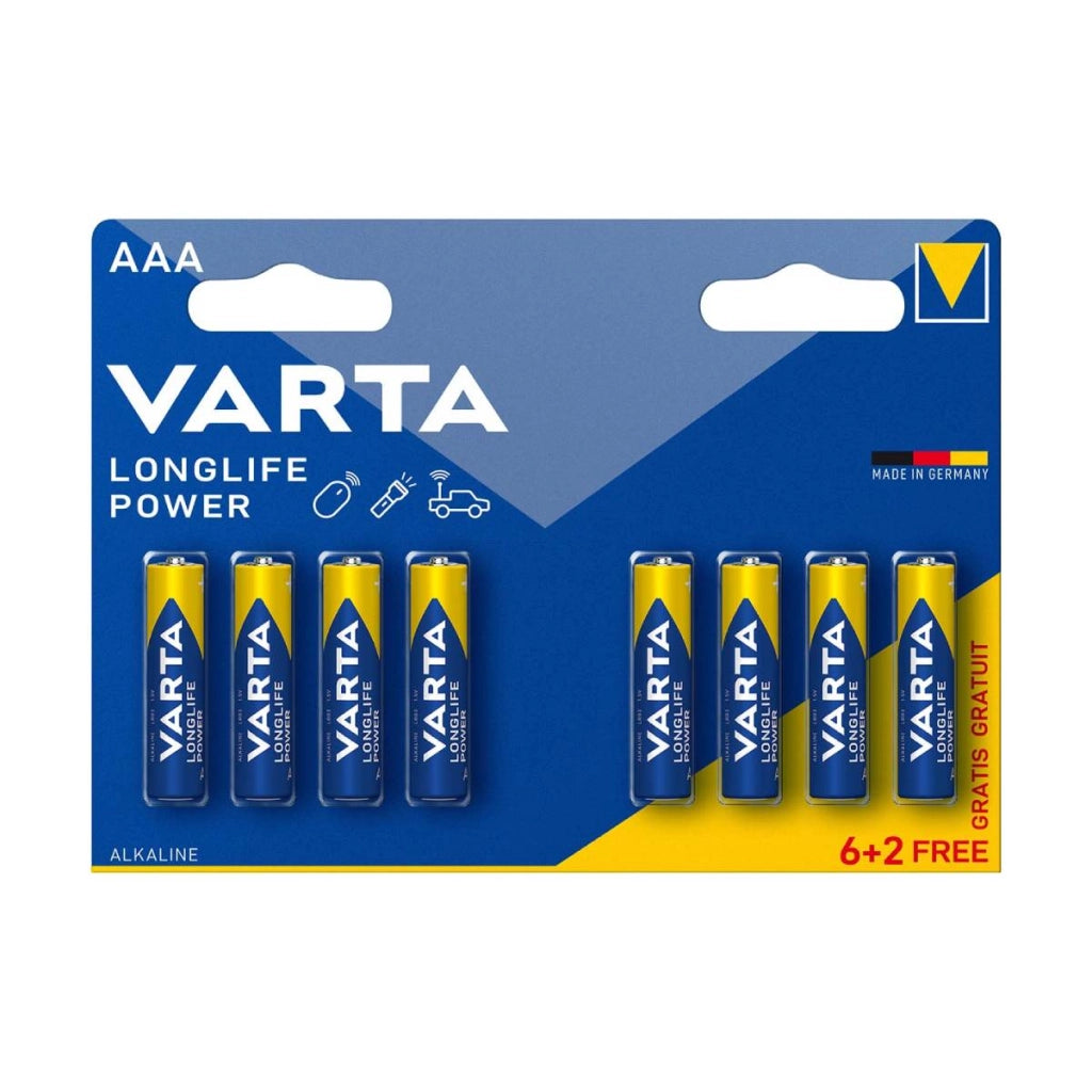 Confezione da 8 pile alcaline AAA 1,5 V ad alta energia  Varta