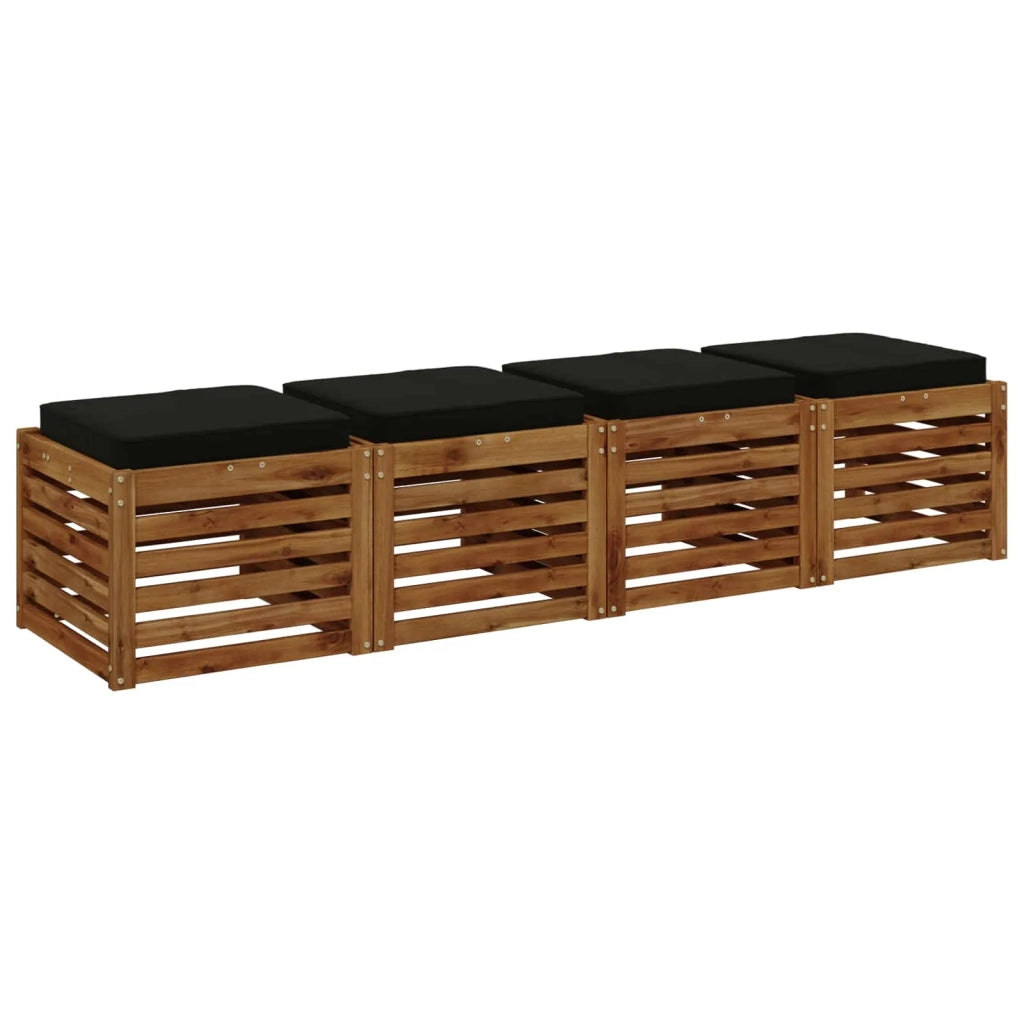 Cuscini per Sedia in 4 Pezzi VUGHT 4 pcs 100% Poliestere Nero 946224