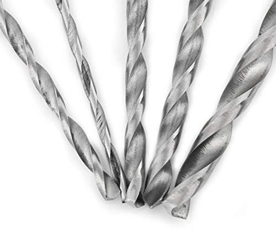 Set di Forbici a Spirale - 5 Pezzi - Lunghe HSS - Set di Forbici a Sezione Centrale - Forbici per Legno - Materiale Aluminium/Kunststoff - Acciaio con Alta Velocità di Affilatura - Set di Forbici