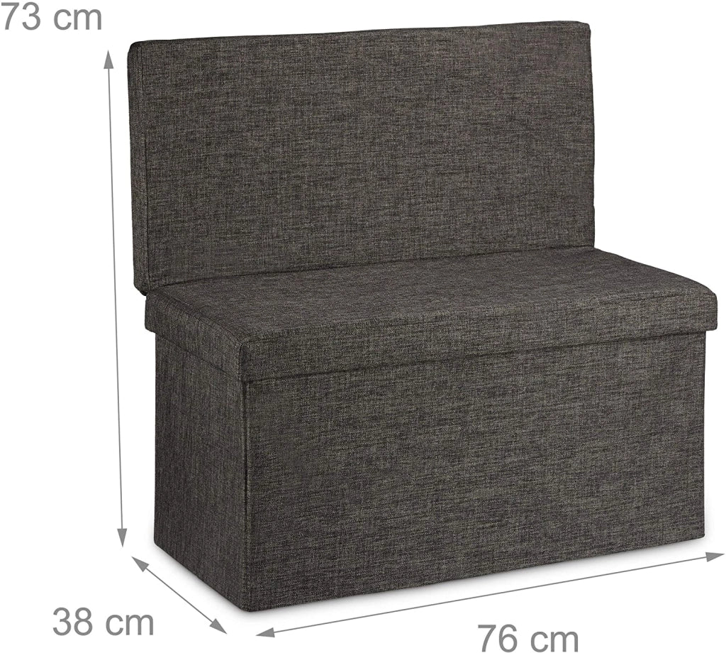 Pouf/pouf contenitore pieghevole per biancheria 76 cm marrone 13_0002782_2