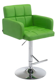 Sgabello Los Angeles in similpelle verde,cromo