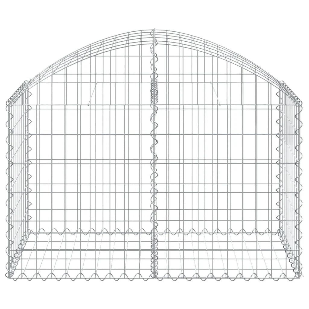 Cesto gabbione recinzione a gabbia muro di contenimento ad arco 100 x 50 x 60/80 cm ferro zincato argento 02_0039968
