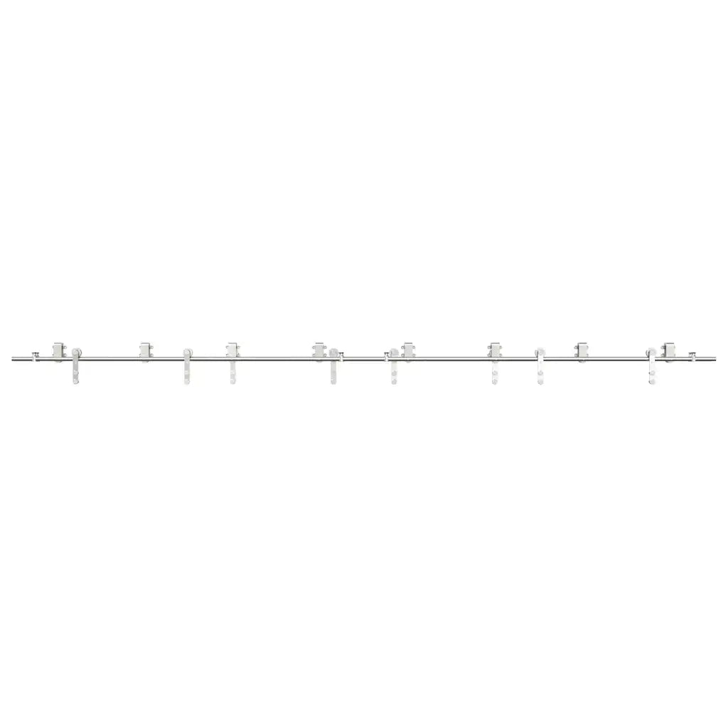 Kit Binari Porta Scorrevole 400 cm Acciaio Inossidabile Argento