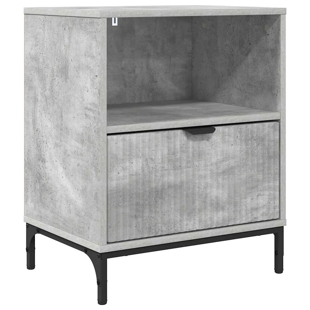 Armadio da Notte con cassetto Grigio cemento 49 x 36 x 61 cm