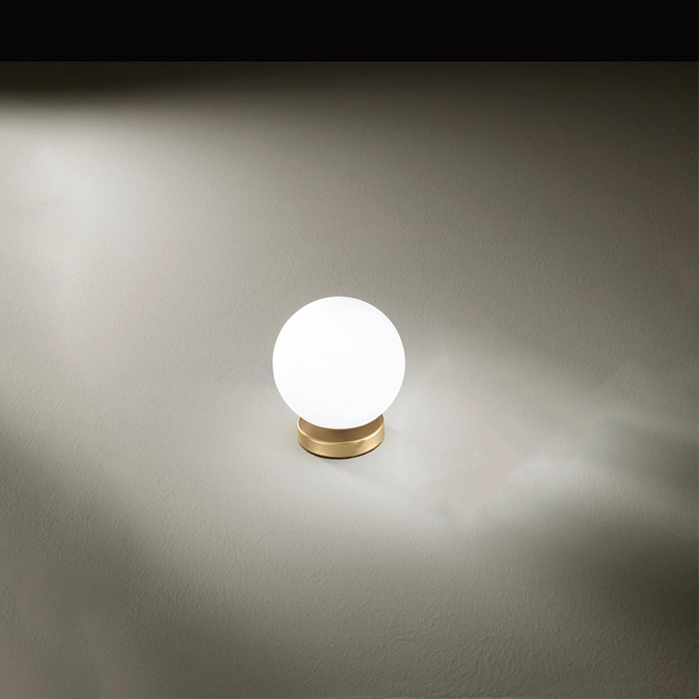 Lampada Da Scrivania Contemporanea Maga Metallo Oro Vetro 1 Luce E14