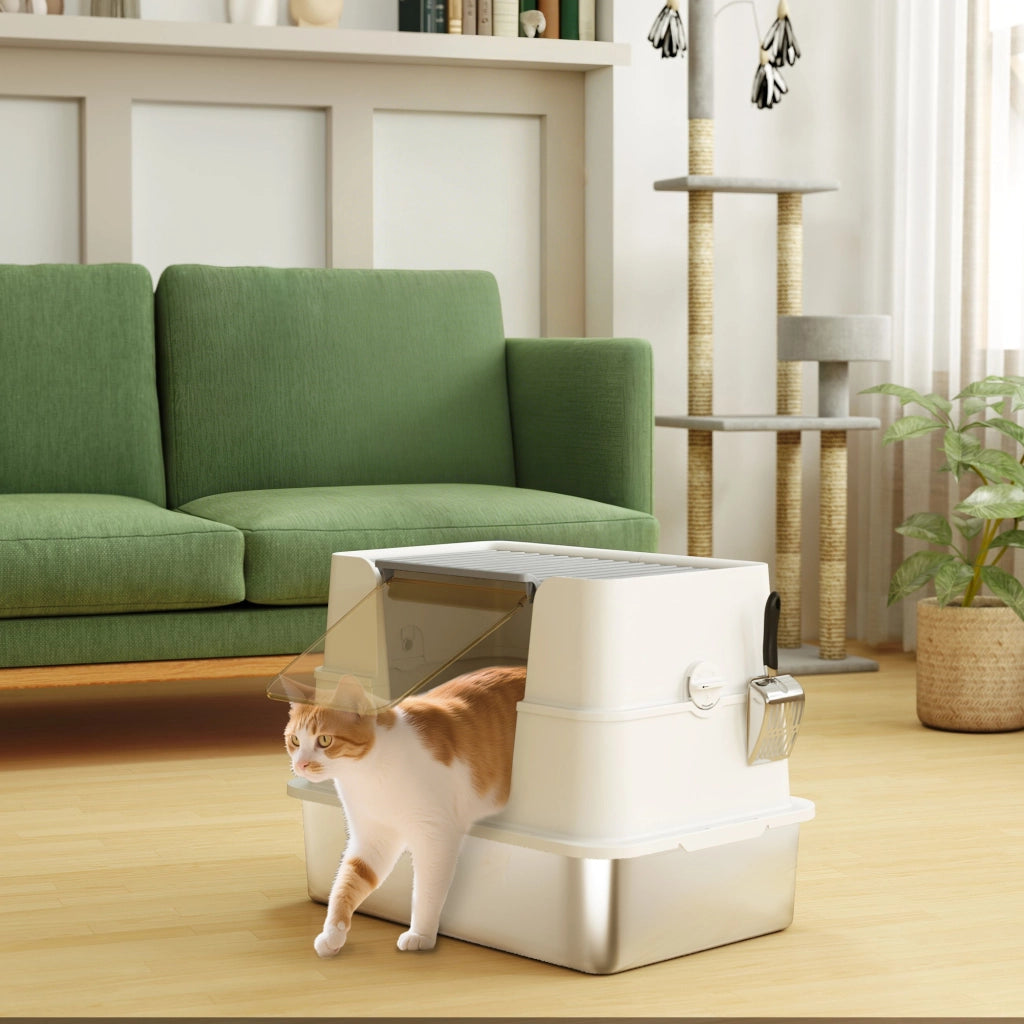 Casetta per gatti ¨C zephmum ¨C Acciaio inox, Grigio chiaro