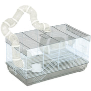 Gabbia per criceti con tunnel e accessori ¨C zephmum ¨C 58x32x31 cm grigio