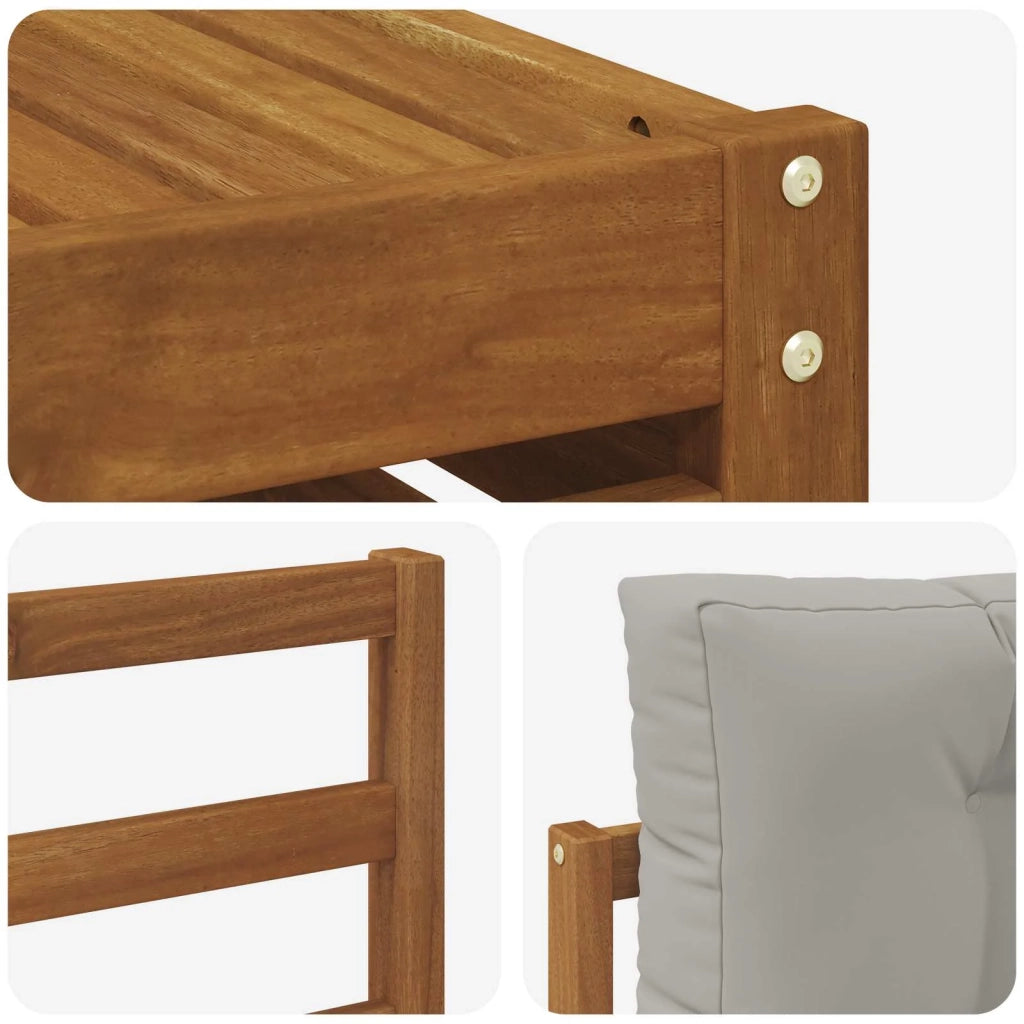Set di divani da esterno 8 pcs Grigio Naturale e Chiaro