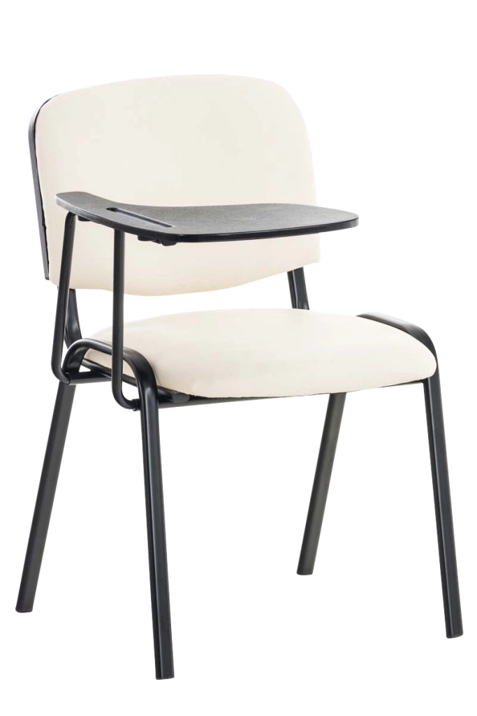 Sedia Ken in similpelle con tavolino ribaltabile crema