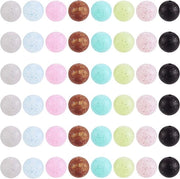 Pomponi in silicone con polvere glitter - 80 pezzi - 15 mm forma rotonda per decorazione cinturino, chiave e penne