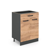 Vicco Mobiletto base per cucina Quercia dorata 60 cm con cassetto, senza piano di lavoro