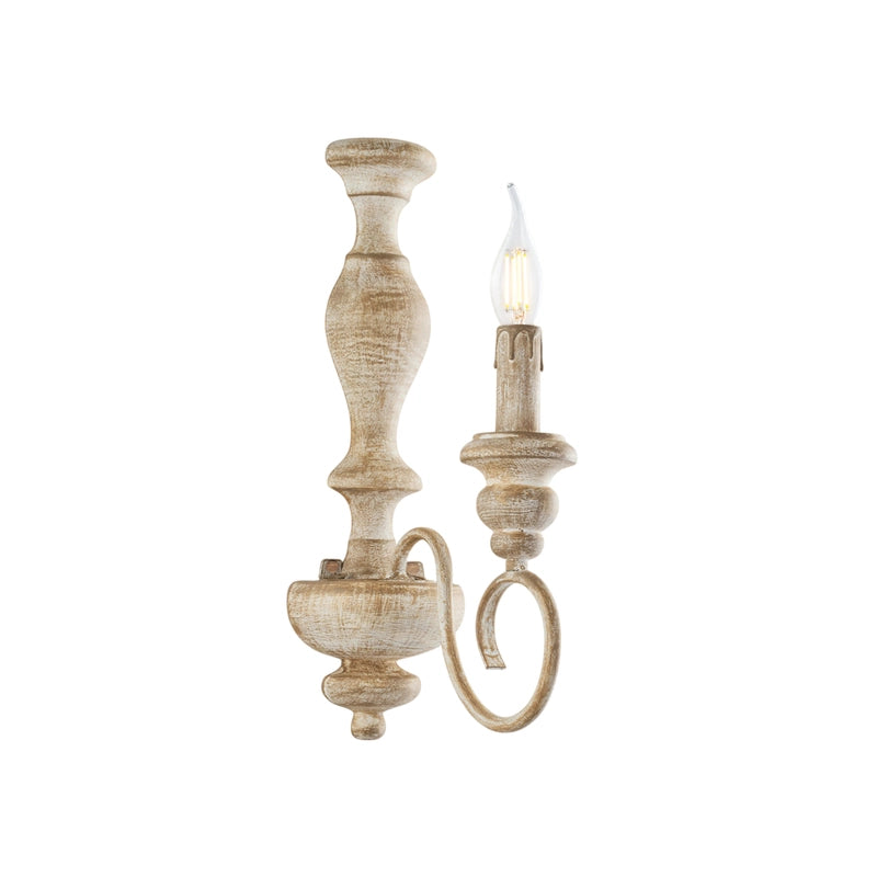 Cascina Applique in legno e ferro bianco e tortora 1 luce .13 P.21 BL265-AP1-BT