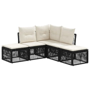 Set Divano da Giardino 5 pcs Nero polyrattan 3434230