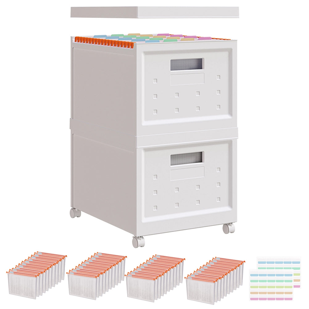 Schedario Organizer Contenitore con Ruote e 40 Cartelline Archivio Portadocumenti