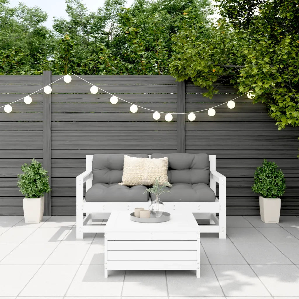 Set Divani da Giardino 3 pz Bianco in Legno Massello di Pinocod mxl 116997