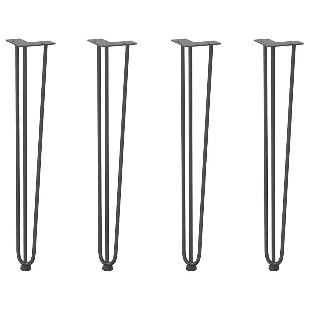 Gambe a forcina per tavoli consolle 4 pz Antracite 72 cm Acciaio massiccio 4012446