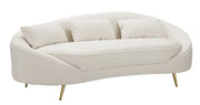 Divano 3 Posti Oslo con Cuscini Crema 185x84x68 cm in Eucalipto e Spugna e Poliestere e Metallo
