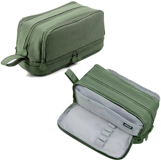 Etui con grande capacità, 4 compartimenti, borsa per ragazze e adolescenti, borsa, borsa con cerniera, borsa per ragazze, borse durature, borsa portatile per articoli da ufficio