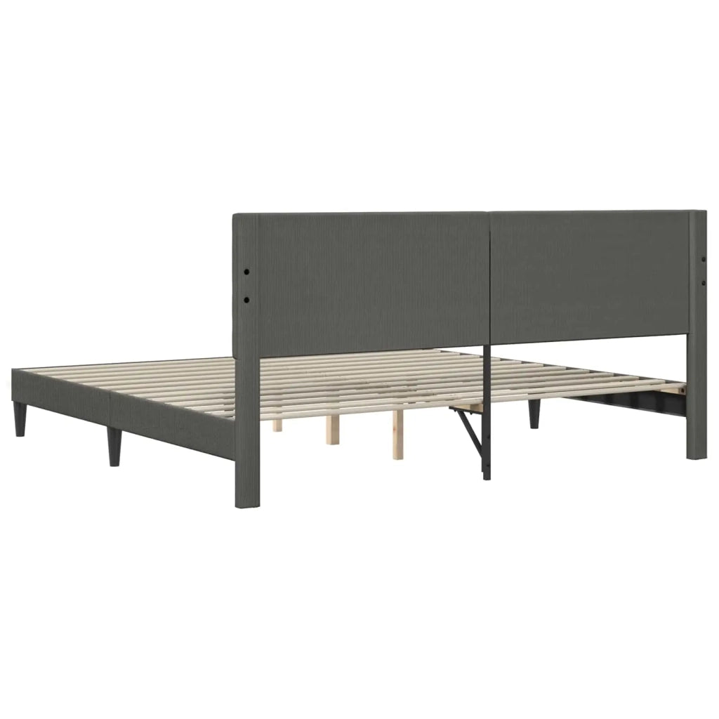 Struttura del letto Grigio Scuro 200 x 200 cm Tessuto in Cords 42027745