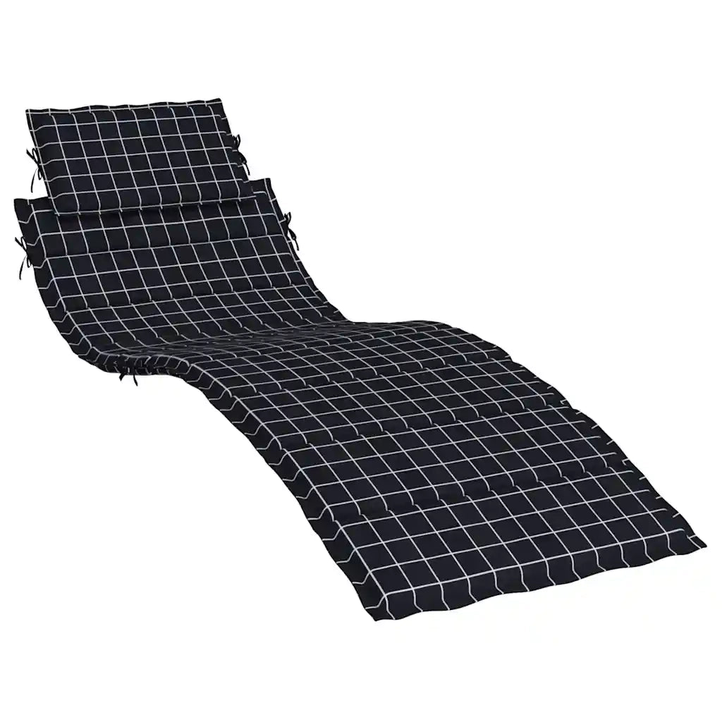 Cuscino per Lettino con Motivo a Quadri Nero in Tessuto Oxford 361356