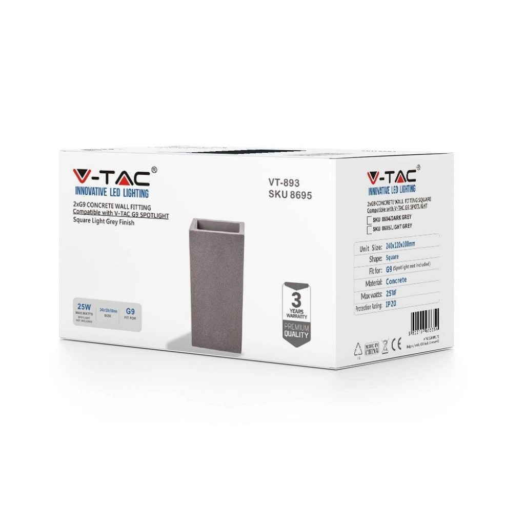 Lampada led da muro G9*2 25 W LAMPARE LED CERTURA LED CERTURA Grigio chiaro IP20