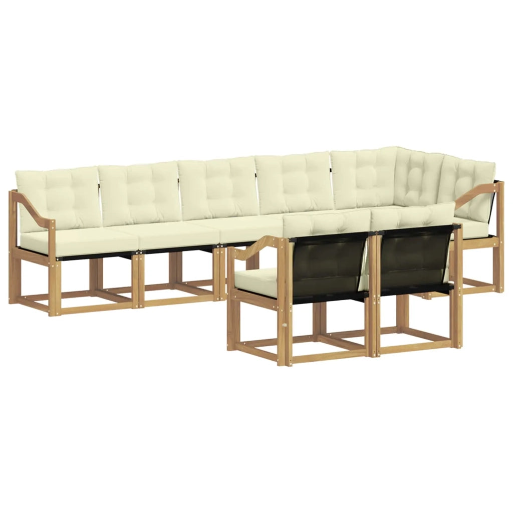 Set di divani da esterno con cuscino 8 pcs Bianco e Crema 3389604