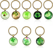 Sleutelhanger a forma di Lucky Charm con cristalli di vetro in cristallo, 8 pezzi, dimensioni 15×8×2cm
