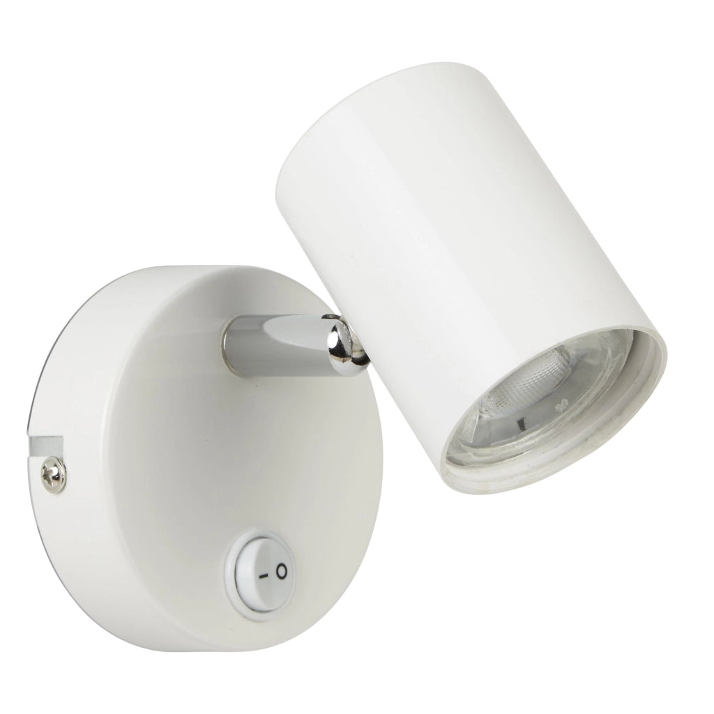 Plafoniera Contemporanea Rollo Acciaio Bianco Vetro Cromo Led 4W 3000K