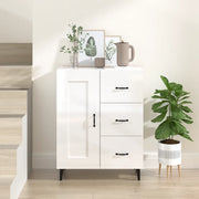 Credenza-Buffet-Armadio da cucina 69,5x34x90 cm in Legno Multistrato Bianco Lucido 271882