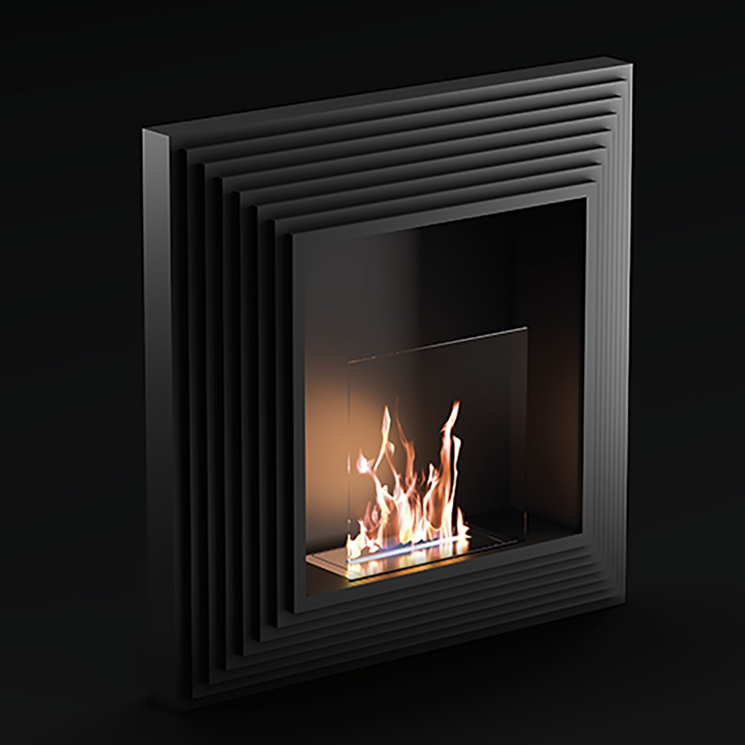 Camino a Bioetanolo da Incasso 88x20x88 cm 2500W 1,3L Elysium Nero